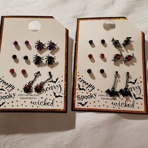 Girls Halloween pierced earrings NEW  12 pairs bundle #2